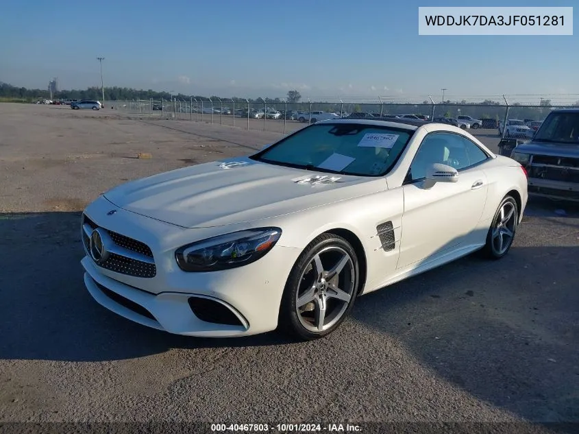 2018 Mercedes-Benz Sl 550 VIN: WDDJK7DA3JF051281 Lot: 40467803