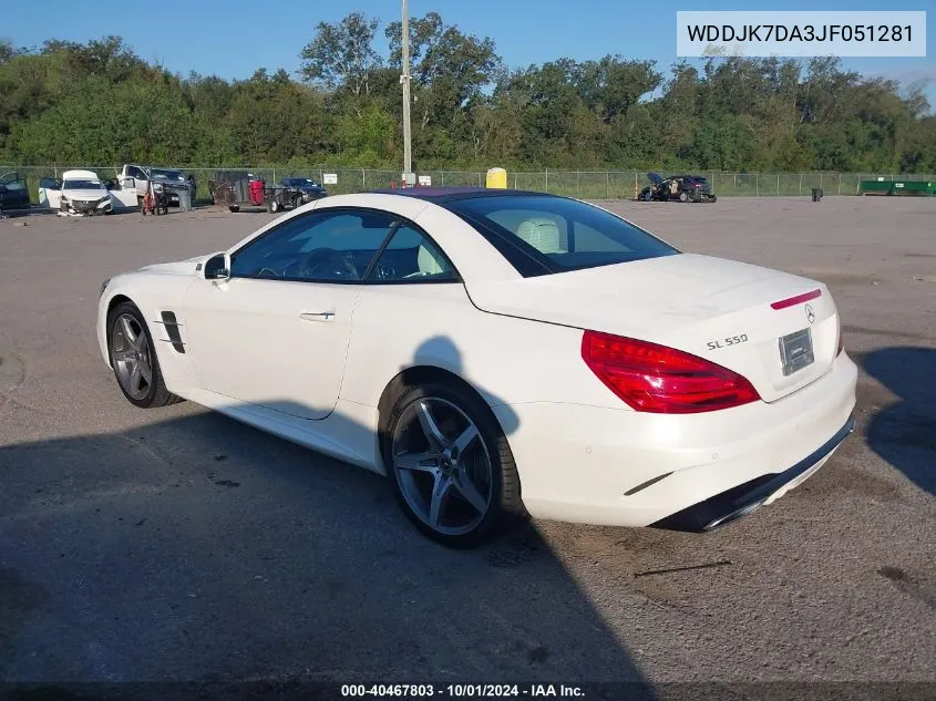 2018 Mercedes-Benz Sl 550 VIN: WDDJK7DA3JF051281 Lot: 40467803