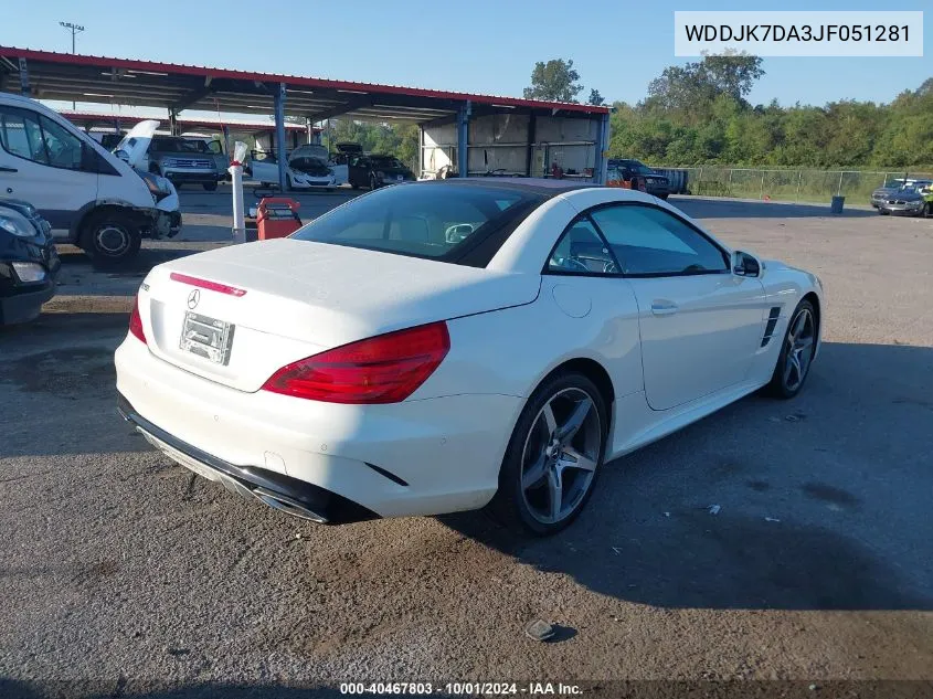 2018 Mercedes-Benz Sl 550 VIN: WDDJK7DA3JF051281 Lot: 40467803