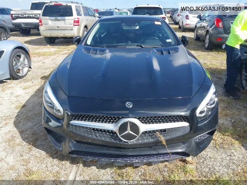 2018 Mercedes-Benz Sl 450 VIN: WDDJK6GA3JF051450 Lot: 40475065