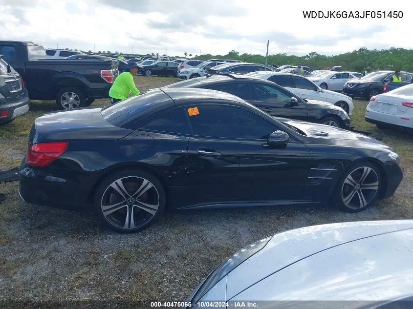 2018 Mercedes-Benz Sl 450 VIN: WDDJK6GA3JF051450 Lot: 40475065