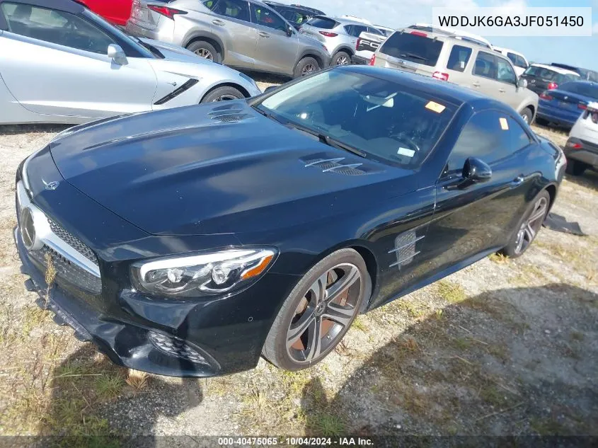 2018 Mercedes-Benz Sl 450 VIN: WDDJK6GA3JF051450 Lot: 40475065