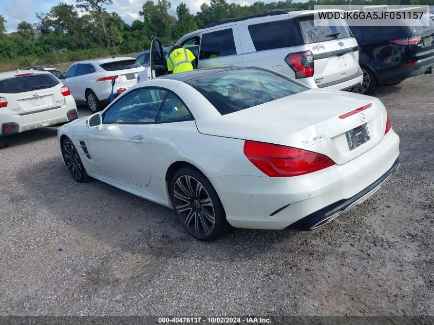 2018 Mercedes-Benz Sl 450 VIN: WDDJK6GA5JF051157 Lot: 40476137