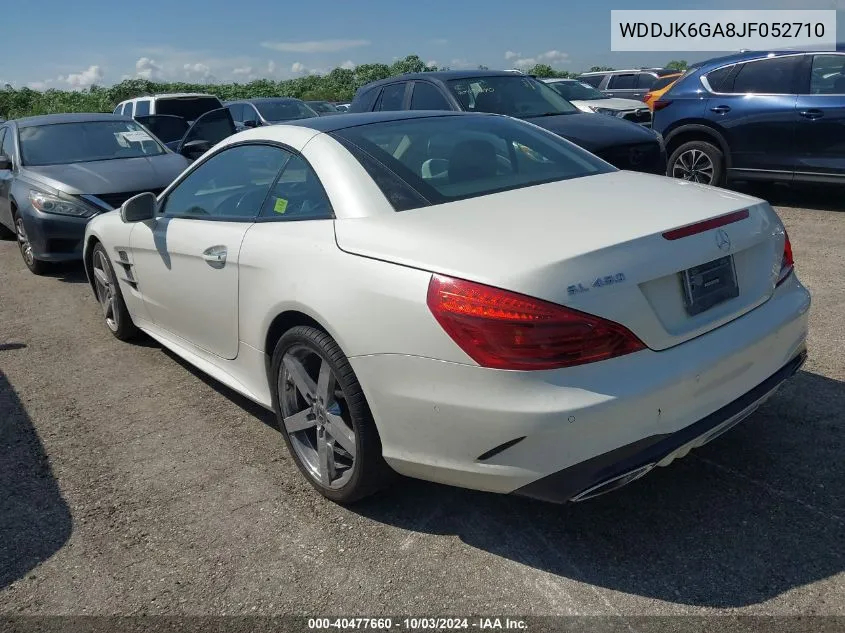 2018 Mercedes-Benz Sl 450 VIN: WDDJK6GA8JF052710 Lot: 40477660