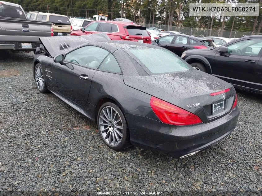 2020 Mercedes-Benz Sl 550 VIN: W1KJK7DA3LF060274 Lot: 40820127