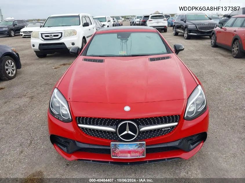 2017 Mercedes-Benz Slc 43 Amg VIN: WDDPK6GA8HF137387 Lot: 40484407