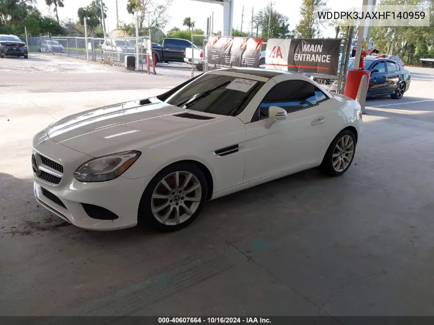 2017 Mercedes-Benz Slc 300 VIN: WDDPK3JAXHF140959 Lot: 40607664