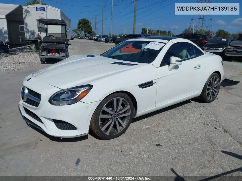 2017 Mercedes-Benz Slc 300 VIN: WDDPK3JA7HF139185 Lot: 40741440