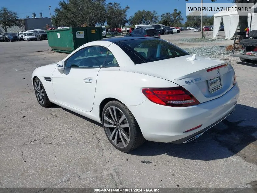 2017 Mercedes-Benz Slc 300 VIN: WDDPK3JA7HF139185 Lot: 40741440