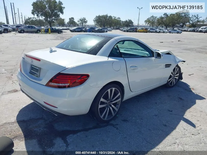 2017 Mercedes-Benz Slc 300 VIN: WDDPK3JA7HF139185 Lot: 40741440