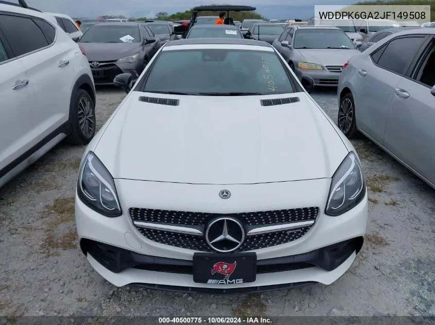 2018 Mercedes-Benz Amg Slc 43 43 Amg VIN: WDDPK6GA2JF149508 Lot: 40500775