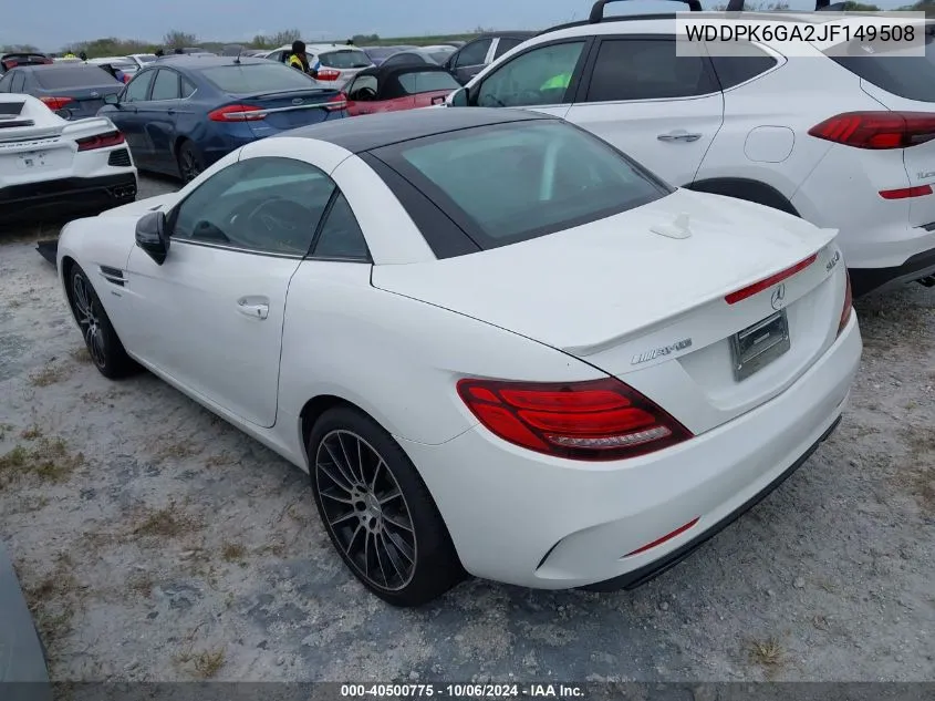 2018 Mercedes-Benz Amg Slc 43 43 Amg VIN: WDDPK6GA2JF149508 Lot: 40500775