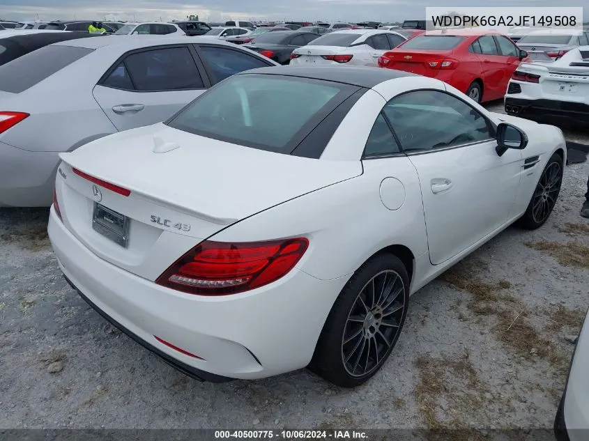 2018 Mercedes-Benz Amg Slc 43 43 Amg VIN: WDDPK6GA2JF149508 Lot: 40500775