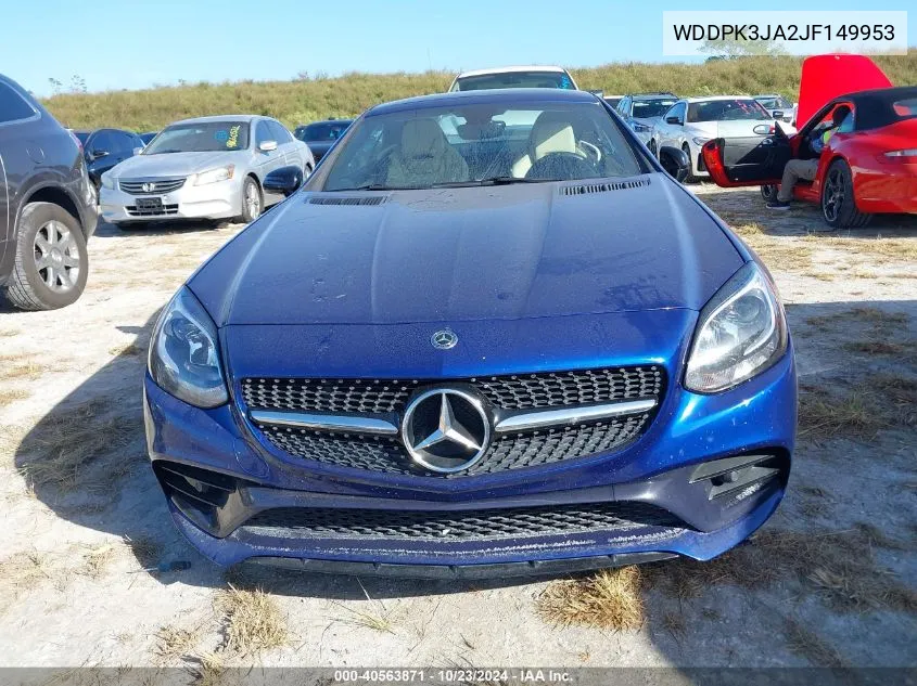 2018 Mercedes-Benz Slc 300 VIN: WDDPK3JA2JF149953 Lot: 40563871