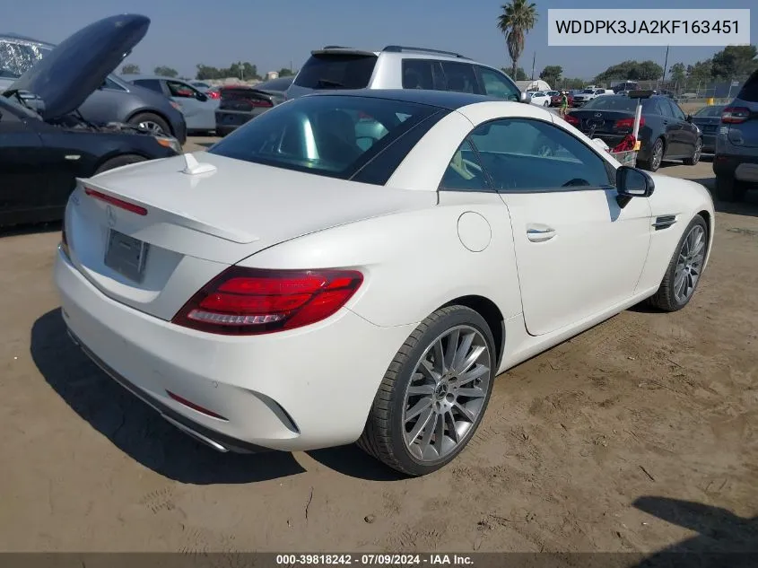 2019 Mercedes-Benz Slc 300 VIN: WDDPK3JA2KF163451 Lot: 39818242