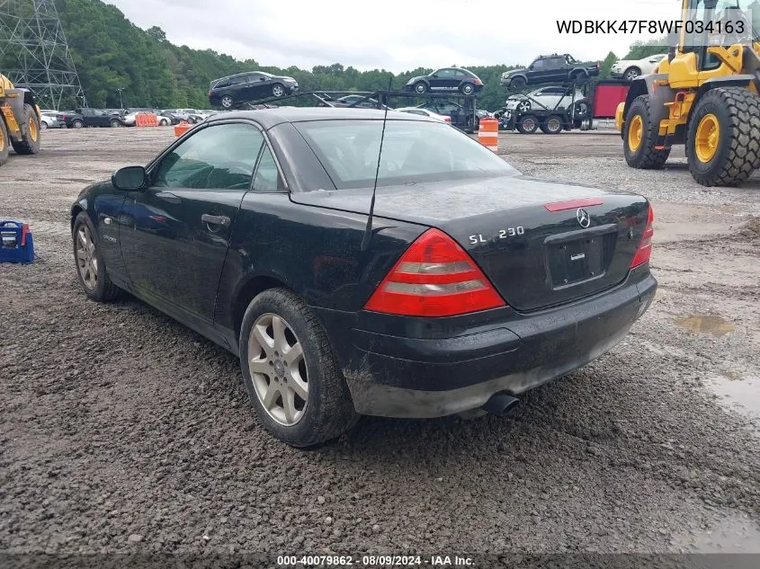 1998 Mercedes-Benz Slk 230 VIN: WDBKK47F8WF034163 Lot: 40079862