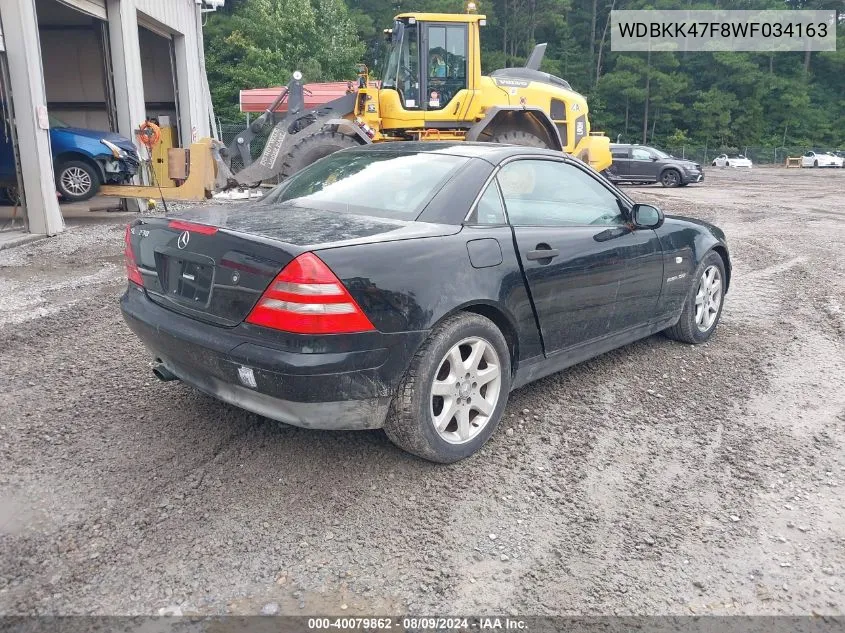 1998 Mercedes-Benz Slk 230 VIN: WDBKK47F8WF034163 Lot: 40079862