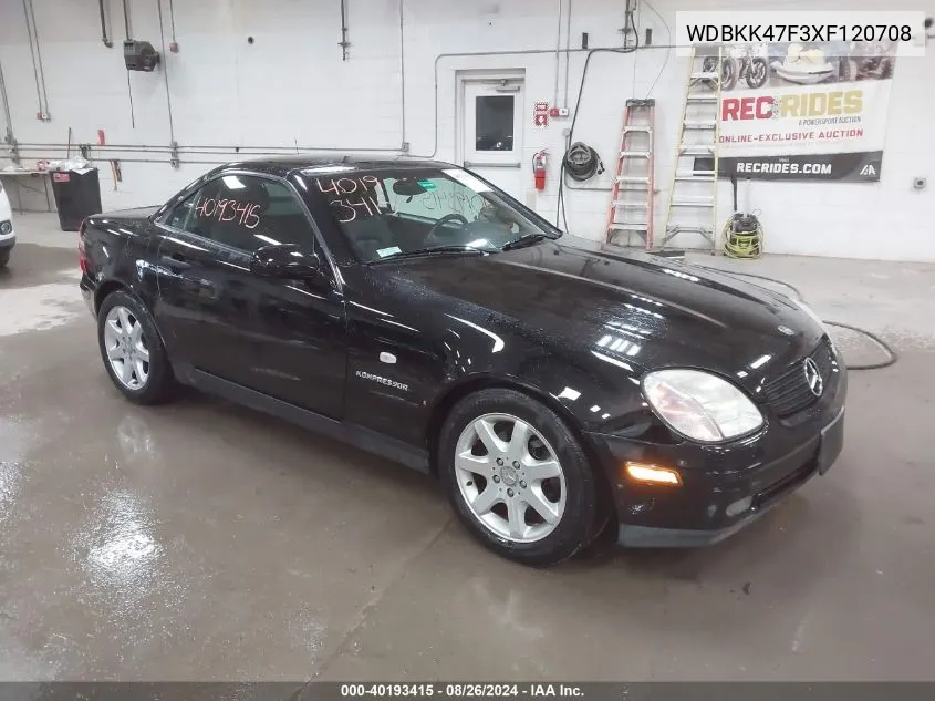 1999 Mercedes-Benz Slk 230 Kompressor VIN: WDBKK47F3XF120708 Lot: 40193415