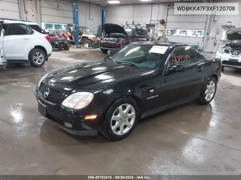 1999 Mercedes-Benz Slk 230 Kompressor VIN: WDBKK47F3XF120708 Lot: 40193415