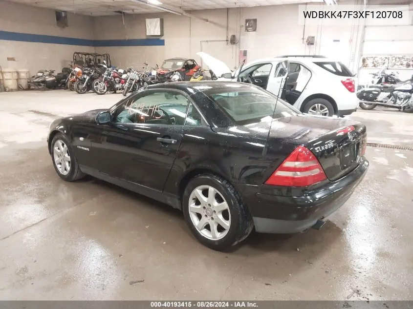 1999 Mercedes-Benz Slk 230 Kompressor VIN: WDBKK47F3XF120708 Lot: 40193415