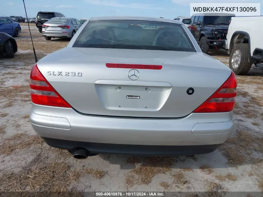 1999 Mercedes-Benz Slk 230 Kompressor VIN: WDBKK47F4XF130096 Lot: 40610876