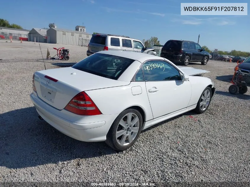 2001 Mercedes-Benz Slk 320 VIN: WDBKK65F91F207812 Lot: 40383663