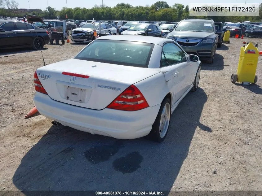 2001 Mercedes-Benz Slk 230 Kompressor VIN: WDBKK49F51F172426 Lot: 40551378