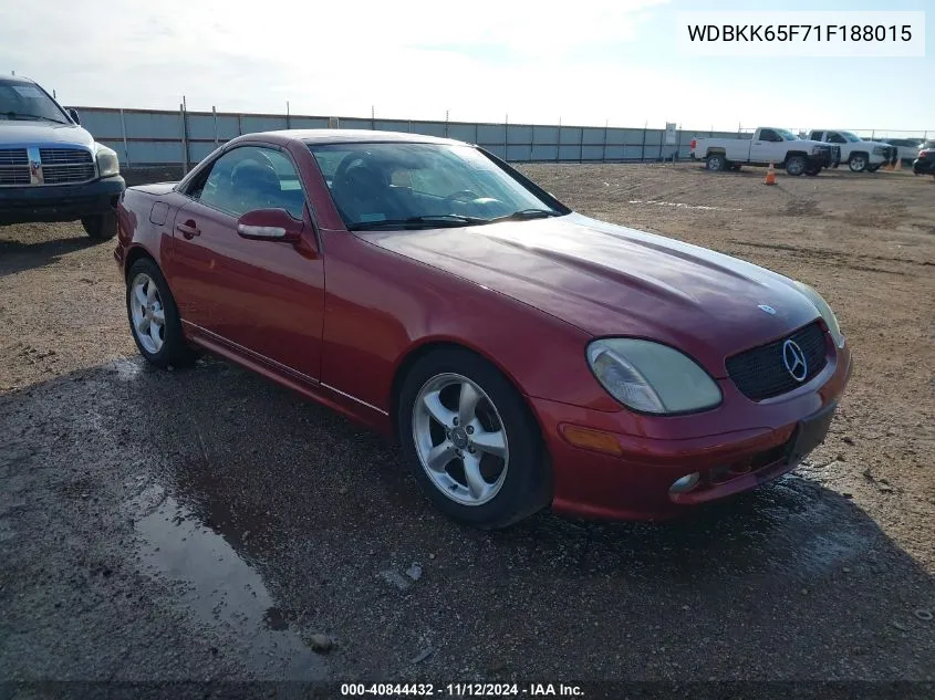 2001 Mercedes-Benz Slk 320 VIN: WDBKK65F71F188015 Lot: 40844432