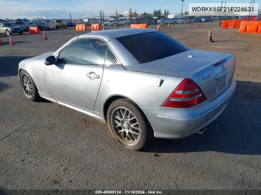 2001 Mercedes-Benz Slk 320 VIN: WDBKK65F21F224631 Lot: 40885124