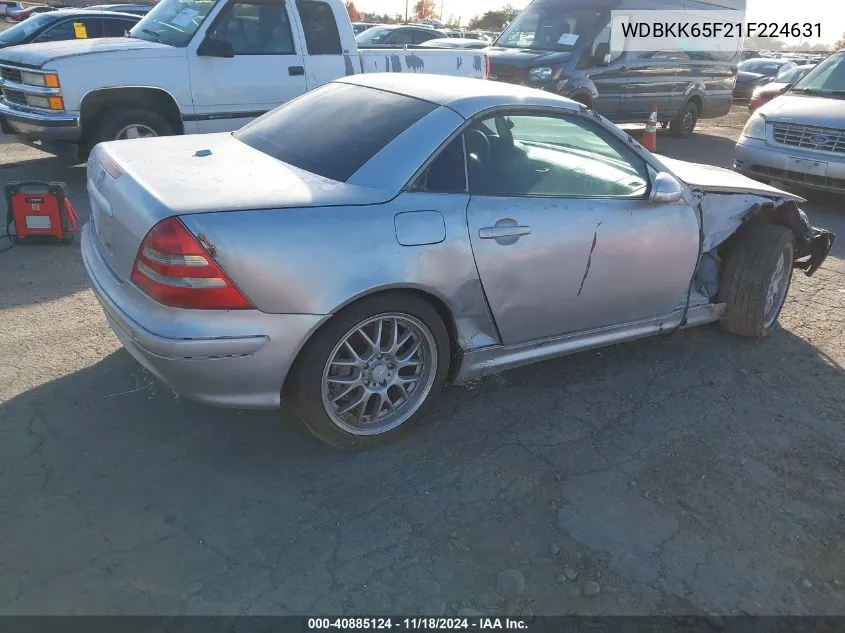 2001 Mercedes-Benz Slk 320 VIN: WDBKK65F21F224631 Lot: 40885124