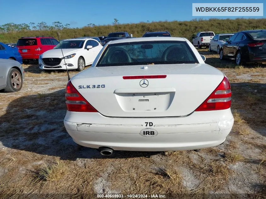 2002 Mercedes-Benz Slk 320 VIN: WDBKK65F82F255559 Lot: 40659933