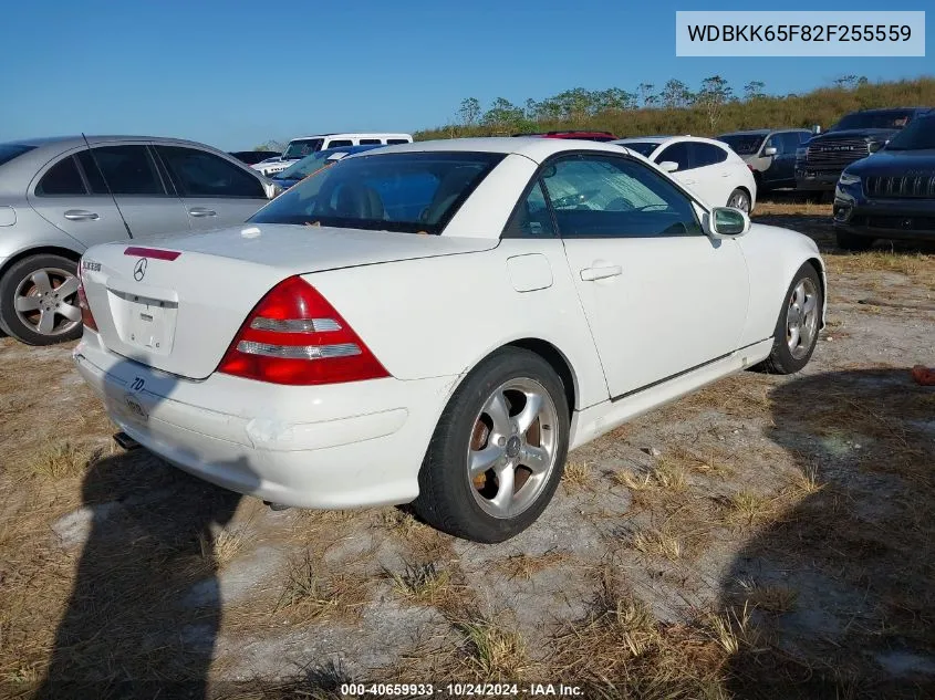 2002 Mercedes-Benz Slk 320 VIN: WDBKK65F82F255559 Lot: 40659933