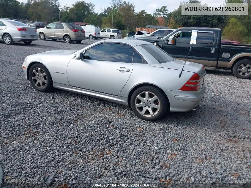 2002 Mercedes-Benz Slk 230 Kompressor VIN: WDBKK49F62F269801 Lot: 40701104