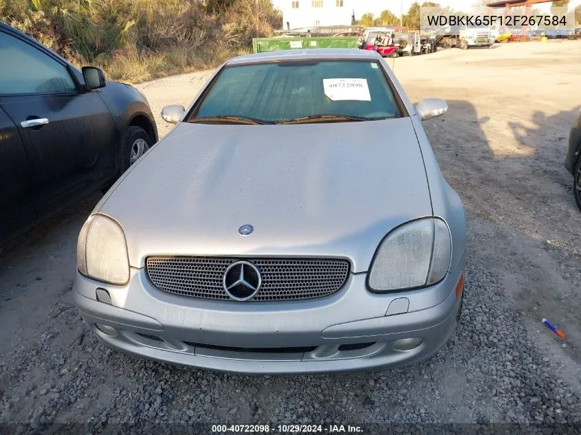 2002 Mercedes-Benz Slk 320 VIN: WDBKK65F12F267584 Lot: 40722098