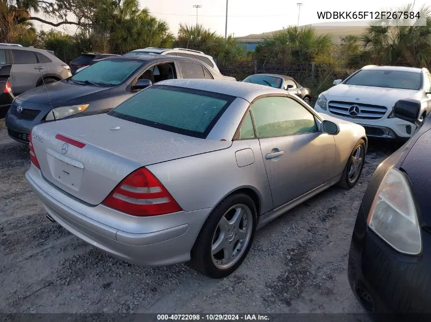 2002 Mercedes-Benz Slk 320 VIN: WDBKK65F12F267584 Lot: 40722098