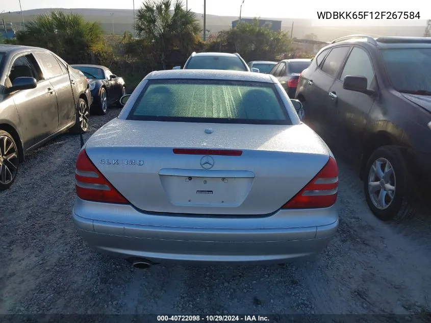 2002 Mercedes-Benz Slk 320 VIN: WDBKK65F12F267584 Lot: 40722098