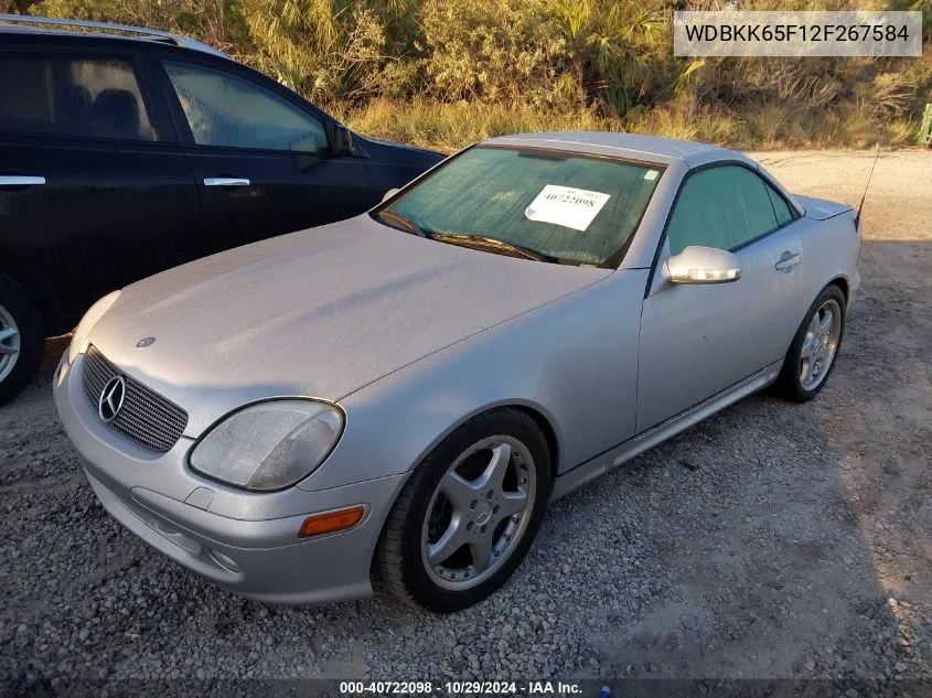 2002 Mercedes-Benz Slk 320 VIN: WDBKK65F12F267584 Lot: 40722098