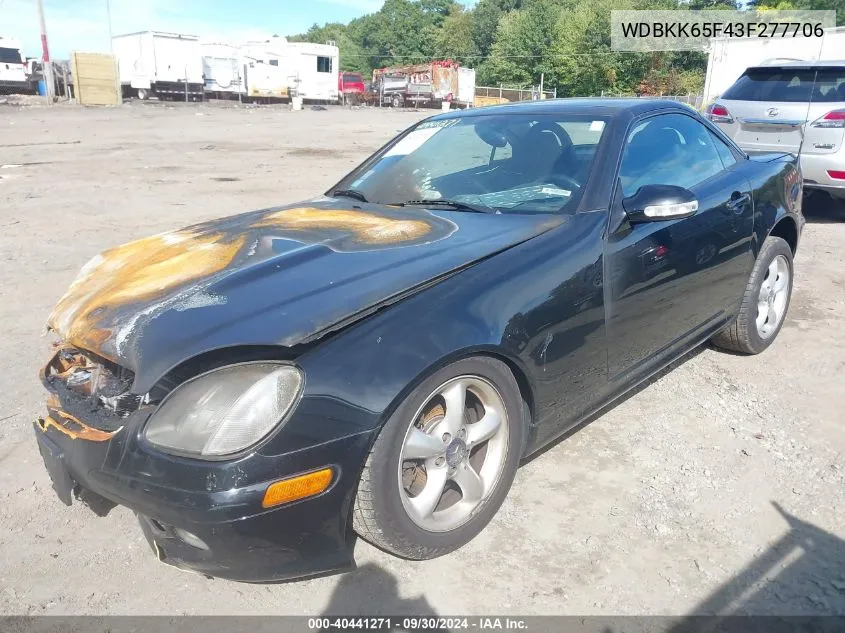 2003 Mercedes-Benz Slk 320 VIN: WDBKK65F43F277706 Lot: 40441271