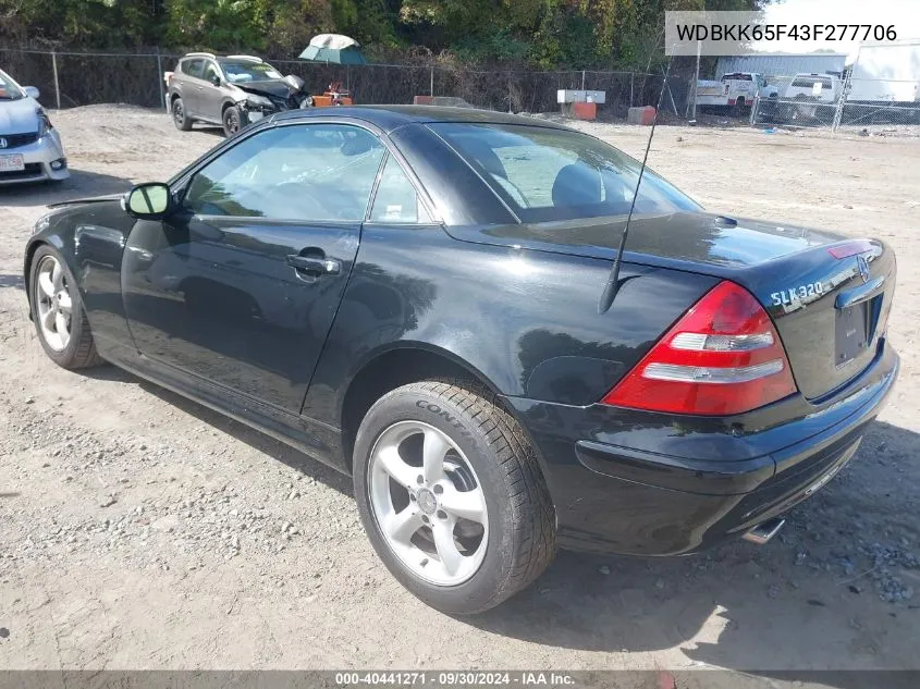 2003 Mercedes-Benz Slk 320 VIN: WDBKK65F43F277706 Lot: 40441271