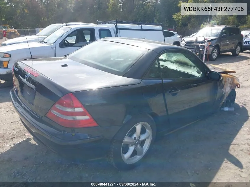 2003 Mercedes-Benz Slk 320 VIN: WDBKK65F43F277706 Lot: 40441271