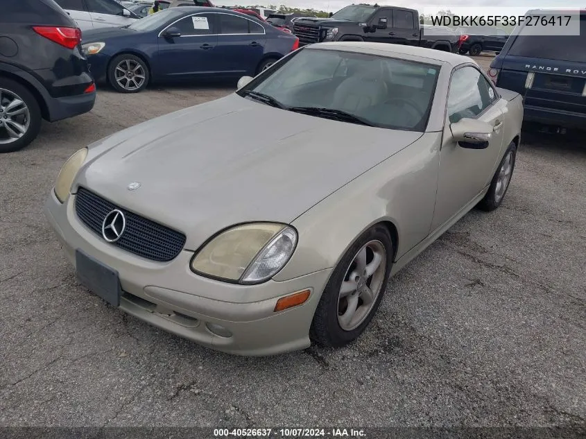 2003 Mercedes-Benz Slk 320 VIN: WDBKK65F33F276417 Lot: 40526637