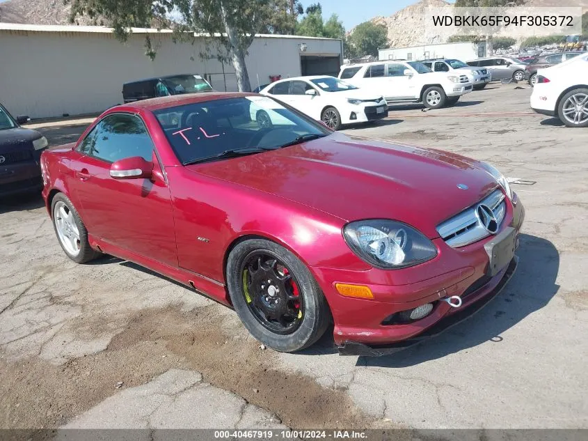 2004 Mercedes-Benz Slk 320 VIN: WDBKK65F94F305372 Lot: 40467919