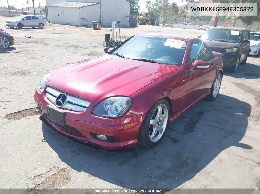 2004 Mercedes-Benz Slk 320 VIN: WDBKK65F94F305372 Lot: 40467919