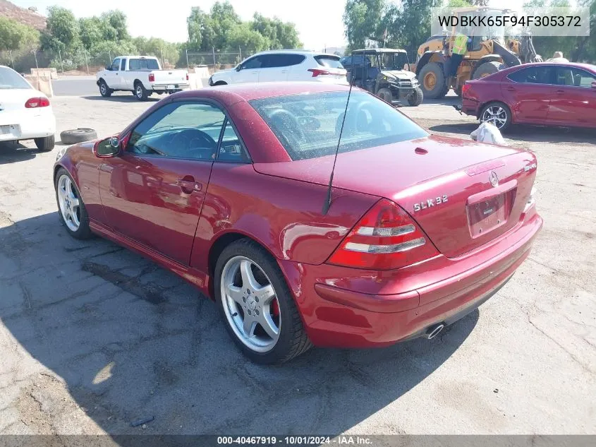 2004 Mercedes-Benz Slk 320 VIN: WDBKK65F94F305372 Lot: 40467919