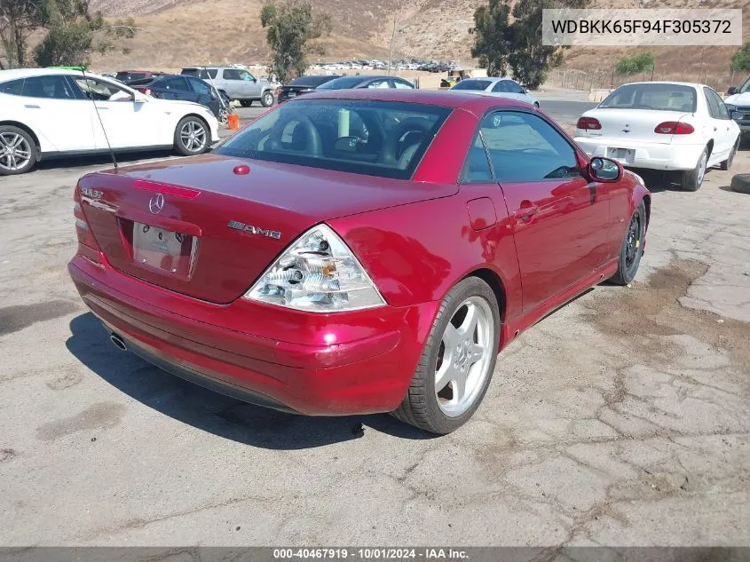 2004 Mercedes-Benz Slk 320 VIN: WDBKK65F94F305372 Lot: 40467919