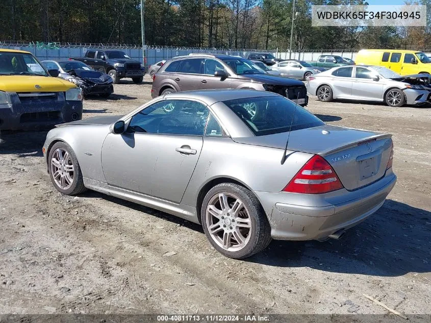 2004 Mercedes-Benz Slk 320 Sp Edition VIN: WDBKK65F34F304945 Lot: 40811713