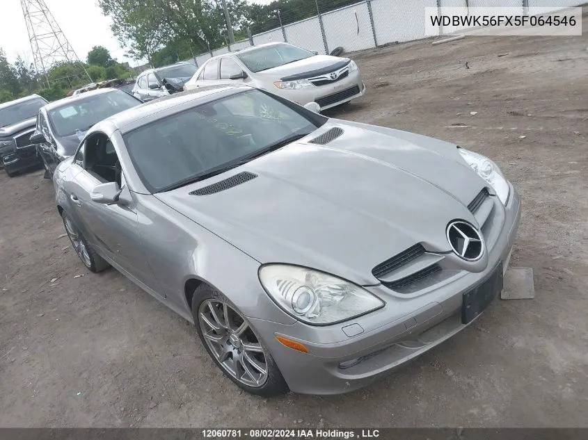 2005 Mercedes-Benz Slk-Class VIN: WDBWK56FX5F064546 Lot: 12060781