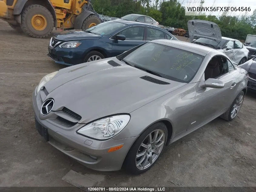 2005 Mercedes-Benz Slk-Class VIN: WDBWK56FX5F064546 Lot: 12060781