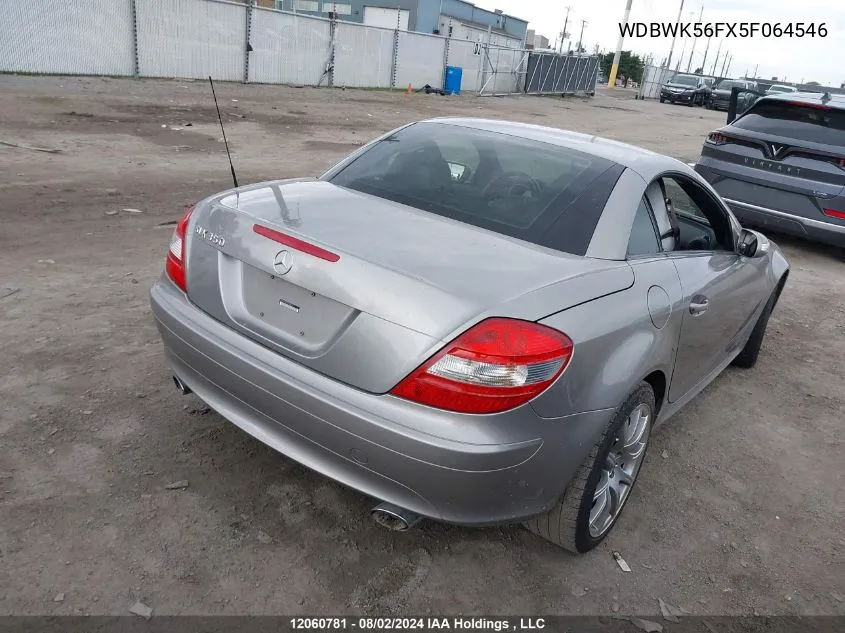 2005 Mercedes-Benz Slk-Class VIN: WDBWK56FX5F064546 Lot: 12060781