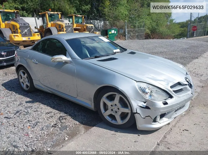 2005 Mercedes-Benz Slk 350 VIN: WDBWK56F65F029633 Lot: 40032668